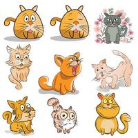 Cat Drawing and Illustration Set vector