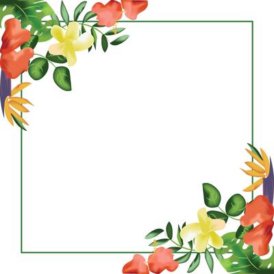 Tropical floral decorative Border and Frame