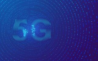 concept of communication technology or high speed wifi, graphic of 5G with futuristic wave element design vector