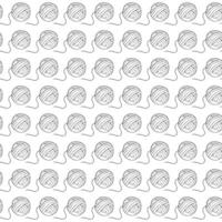 Ball of thread. Seamless pattern. Doodle style. vector