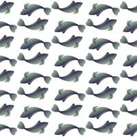 Simple silver fish. Underwater inhabitants. Inhabitants of the ocean floor. Seamless pattern. vector