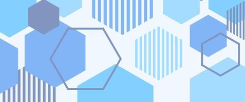 Minimalist Abstract Hexagon blue background vector