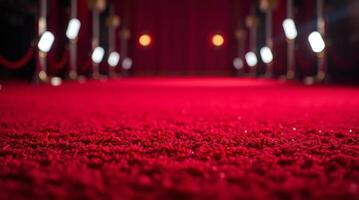 Red carpet with red carpet and red lights photo