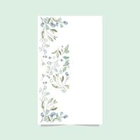 Elegant Vertical Botanical Frame with Soft Green Leaves vector