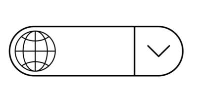 black outline internet icon button vector