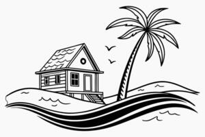 A minimalistic logo featuring a small house vector