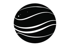 planet black color silhouette vector