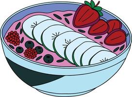 the fresh fruits bowl reveals the vibrant colors vector