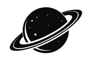 planet black silhouette color vector