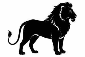 lion icon silhouette color vector