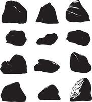 Dark rock silhouettes on a light background. vector