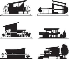 illustrations of building outlines. vector