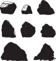 A collection of dark stones on a light backdrop. vector