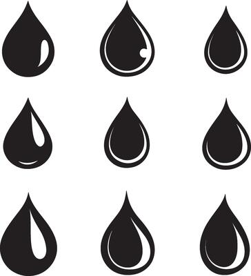 A set of water droplet icons design.