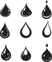 A collection of water drop illustrations. vector