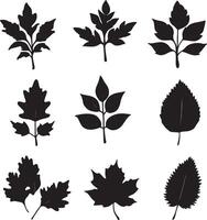 Dark leaf silhouettes on a light backdrop. vector
