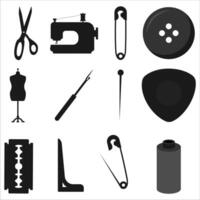 Collection of sewing and tailoring tools. Ideal for crafting, DIY projects, fashion design, textile art inspiration, hobby and handmade creations. vector