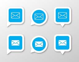 Email icon set. 3 message symbol concepts vector
