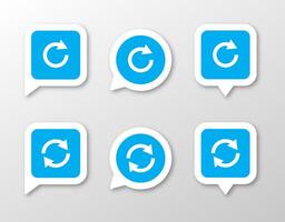 Refresh icon set. 3 update symbol concepts vector