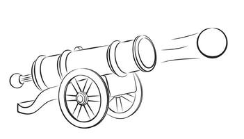 The toy cannon and the nucleus. vector