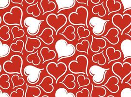 The Seamless red background with hearts. vector