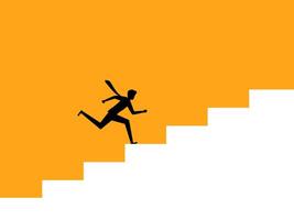 man running up the stairs of success.Business concept vector