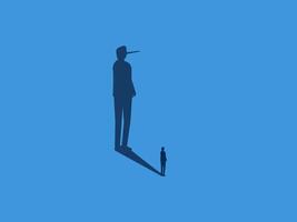 Swindler, Deceiver, Businessman and the shadow of a liar vector