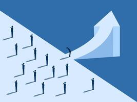 Leader with vision, Businessman steps into a different path for business from the group vector