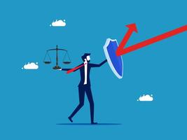 holding shield and arrow up to the sky vector