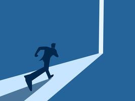 Progress, Businessman running on the growing path vector