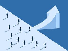 Leader, thinks differently, Businessman steps into a new path for business opportunities different vector