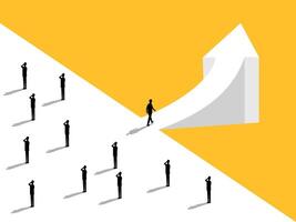 Entrepreneurs think differently and walk towards new paths to growth vector
