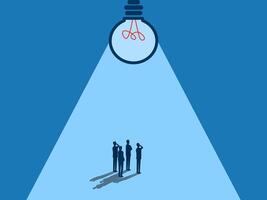 Understand oneself, Help light, team Businessman and light bulb team vector