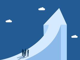 Leader growing, Businessman team looking to the future on the growth arrow vector
