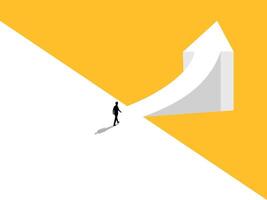 Leader, Vision, Businessman steps into a new path for business opportunities vector