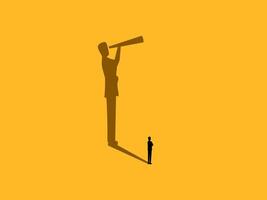 Businessman with visionary shadow of a leader vector