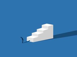 Development is a step, Businessman stands at the ladder of success vector