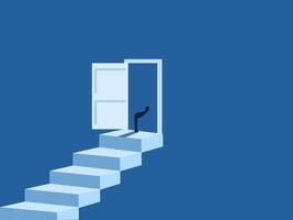 Start of a Business.Businessman Goes to the Open Door vector