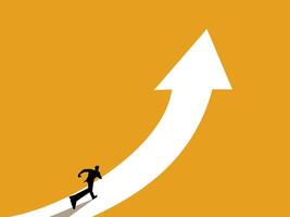 Development, Ambition, man running on the grows up vector
