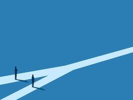 long road ahead, Different business paths but have the same destination vector