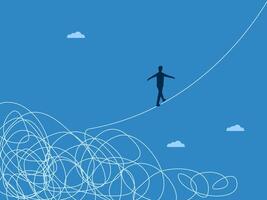 Problem Solving Process. Businessman Walks Away from Chaos vector