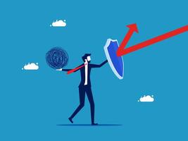 shield and arrow pointing up and chaos vector
