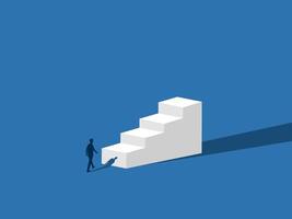 Career development, Businessman walks to the ladder vector