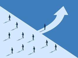 Businessman steps into a new path for business opportunities different from the team vector