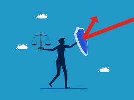 man holding shield and arrow up vector