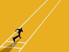 Focus on the path, Businessman running on his own track vector