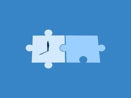 Expand Branch, New Partners, Businessmen on Puzzle Pieces vector
