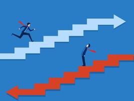 The Difference Between Success and Failure, Two Businessmen on the Ladder vector