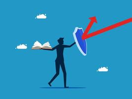 holding book or a shield and an arrow pointing up vector