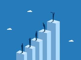 Promotion, Development, Social Class, Businessman on Graph at Different Levels vector